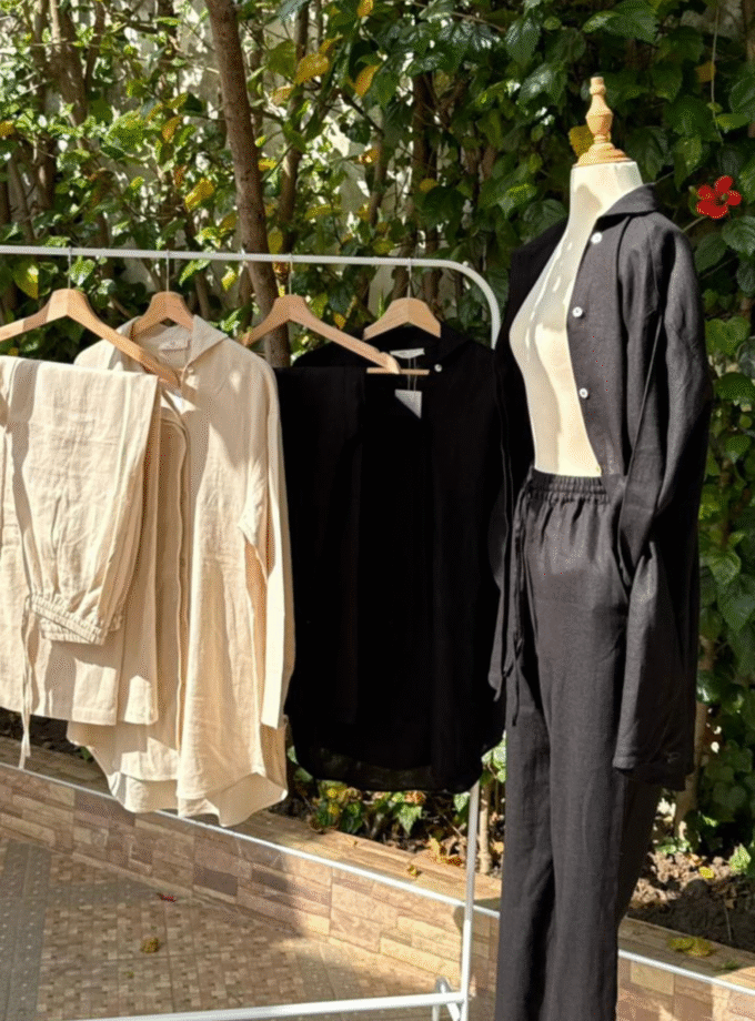 Velvety signature Linen set