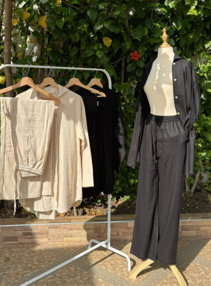 Velvety signature Linen set